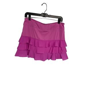 Bargray Newport skirt skort fuchsia ruffled athletic womens size large NWT